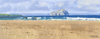 Bass Rock, Belhaven, 2015 (olej na płótnie) autorstwa Charles Simpson