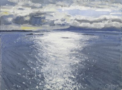 Ciemny wieczór, 2017 (olej na płótnie) autorstwa Charles Simpson