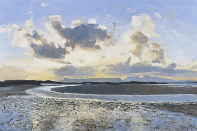 Wieczorne chmury, Eigg i Rum, 2015 (olej na płótnie) autorstwa Charles Simpson