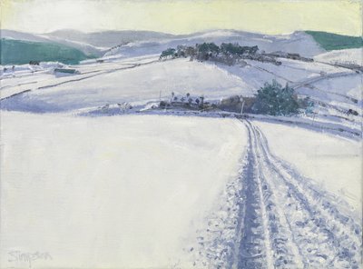 Ścieżka przez śnieg, 2016 (olej na płótnie) autorstwa Charles Simpson