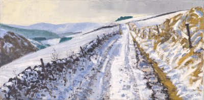 Track to Clovenfords, 2017 (olej na płótnie) autorstwa Charles Simpson