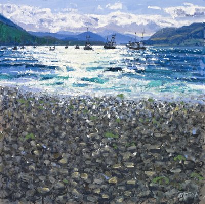 Ullapool Shore, 2011 (olej na płótnie) autorstwa Charles Simpson