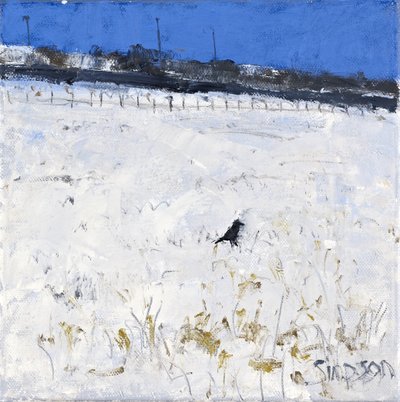Zimowa wrona, 2011 (olej na płótnie) autorstwa Charles Simpson