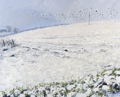 Zimowe wrony, 2012 (olej na płótnie) autorstwa Charles Simpson