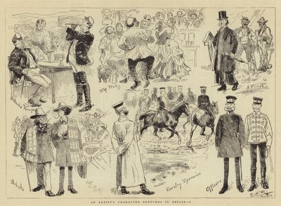 Szkice postaci artysty w Berlinie, I autorstwa Charles Stanley Reinhart