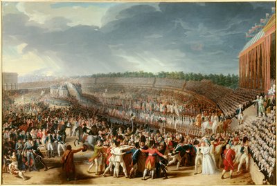 Rewolucja Francuska: „”Święto Federacji 14 lipca 1790 na Polu Marsowym”” Obraz Charlesa Thevenina (1764-1838) 1790 Nd. 1,27x1,83 m Paryż, Muzeum Carnavalet autorstwa Charles Thevenin