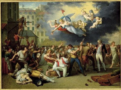 Masakra markiza de Pellepont, 14 lipca 1789 r. autorstwa Charles Thevenin