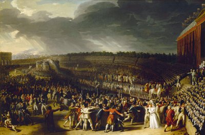 Święto Federacji na Polu Marsowym 14 lipca 1790, 1792. autorstwa Charles Thevenin