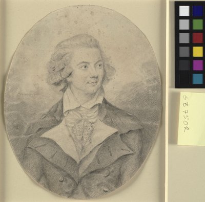 Portret głowy i ramion mężczyzny, pełna twarz po prawej stronie w owalu autorstwa Charles Townley