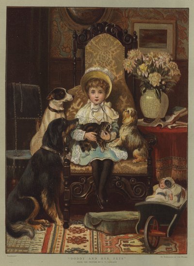 Doddy i jej zwierzęta (chromolitho) autorstwa Charles Trevor Garland