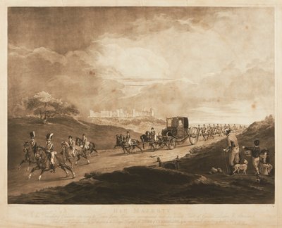 Król Jerzy III w swoim powozie autorstwa Charles Turner