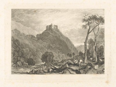 Zamek Okehampton nad rzeką Okement autorstwa Charles Turner