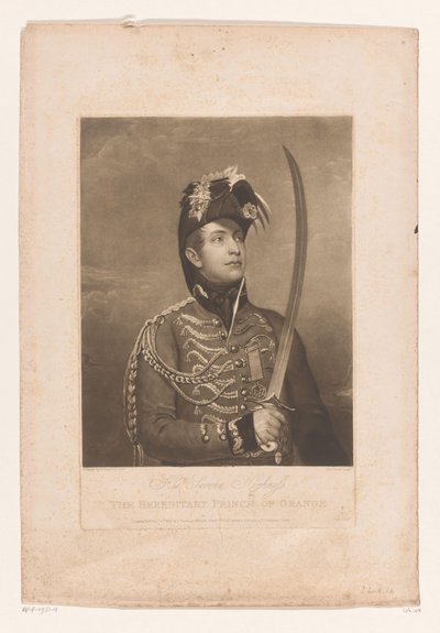 Portret van Willema II, koning der Nederlanden Jego Najjaśniejsza Wysokość Dziedziczny Książę Orange (tytuł na obiekcie) autorstwa Charles Turner