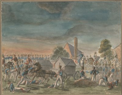 Spotkanie księcia Wellington i księcia Blüchera, niedaleko La Belle Alliance, 1818 r. autorstwa Charles Turner Warren