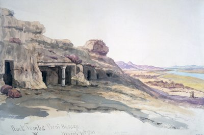 Skalne grobowce Beni Hussan autorstwa Charles Vacher