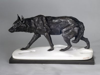 Trop wilka w śniegu (brąz, metal i marmur) autorstwa Charles Valton