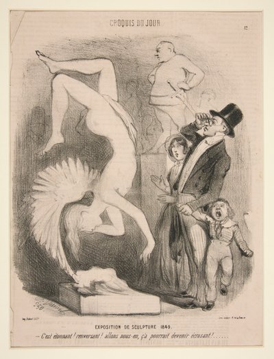 Exposition de Sculpture 1849 (Wystawa Rzeźby 1849), z serii Sketch of the Day opublikowanej w Le Charivari autorstwa Charles Vernier