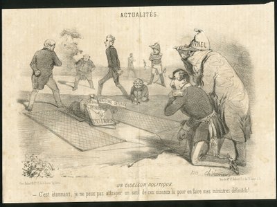 Ilustracja Charlesa Verniera (?-1887) w Le Charivari - Polityczny ptaszek - Prezydent Republiki, Ministere de l