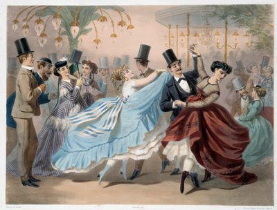 Litografia Mabille Ball autorstwa Charlesa Verniera (1831-1887) XIX-wieczny Paryż, Musee Carnavalet autorstwa Charles Vernier
