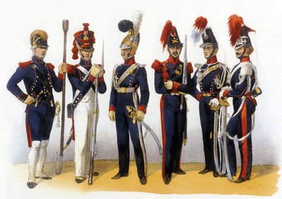 Mundury armii francuskiej: Gwardia Narodowa (artyleria i kawaleria) XVIII-XIX w., ryc. Charles Vernier (1831-1887) autorstwa Charles Vernier