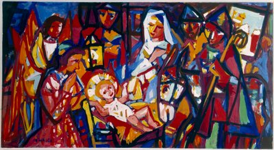 Narodzenie Pańskie, XX wiek (olej na płótnie) autorstwa Charles Walch