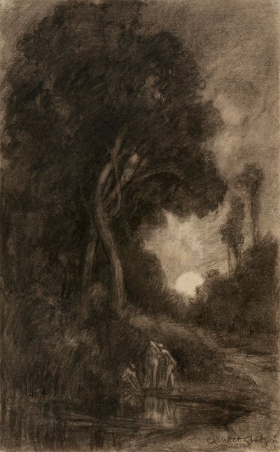 Kąpiący się w świetle księżyca autorstwa Charles Walter Stetson