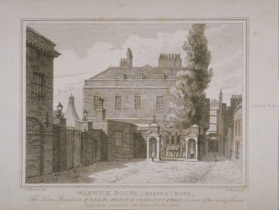 Widok Warwick House, rytowany przez Samuela Rawle (1771-1860) i opublikowany przez Johna Bootha (1794-1855) 1818 autorstwa Charles Warren