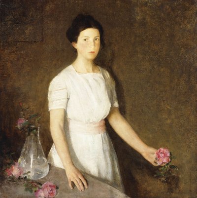 Dziewczyna z czerwoną różą autorstwa Charles Webster Hawthorne