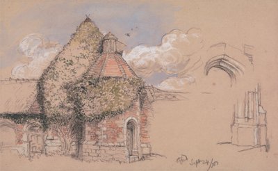 Ruiny starożytnego pałacu arcybiskupów Canterbury w Otford, Kent, 24 września 1856 autorstwa Charles West Cope