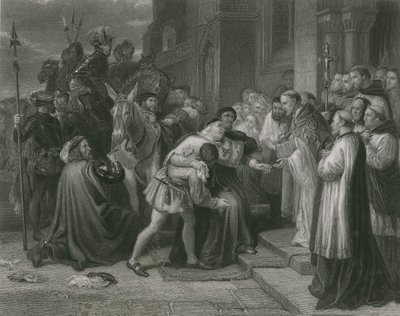 Wolsey w opactwie Leicester, Henryk VIII autorstwa Charles West Cope