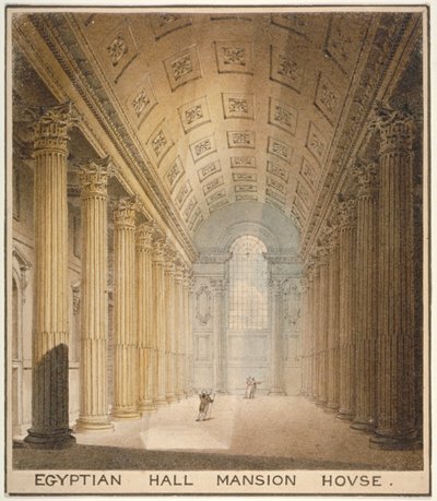 Widok wnętrza sali egipskiej, Mansion House, City of London, 1820 autorstwa Charles Wild