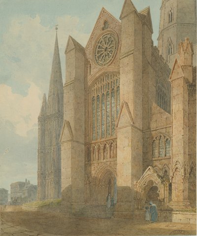 Katedra w Lichfield - Transept Południowy: malowanie akwarelą, [1813] autorstwa Charles Wild