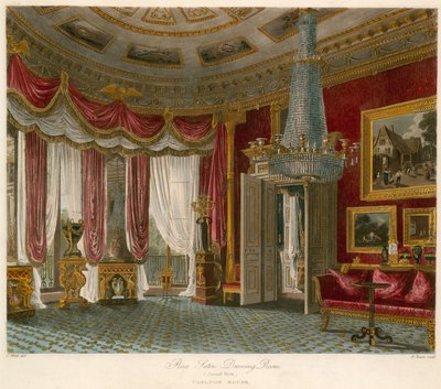 Rose Satin Drawing Room, Carlton House, Londyn autorstwa Charles Wild