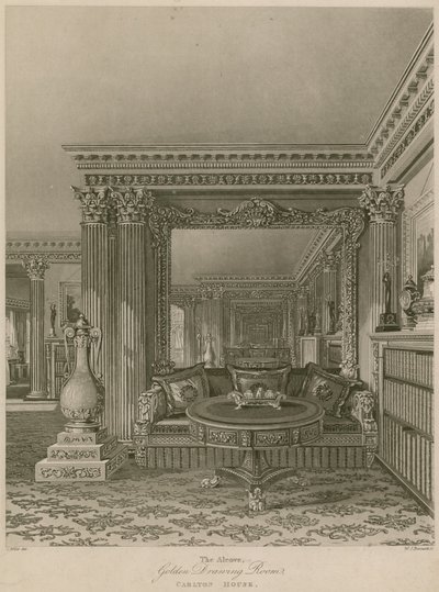 Alkowa, Złoty Salon, Carlton House, Londyn autorstwa Charles Wild