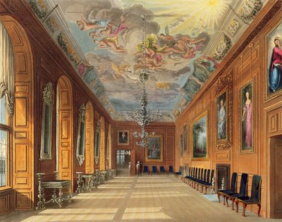 Sala Balowa, Zamek Windsor, z „Rezydencji Królewskich”, ryt. Thomas Sutherland (ur. 1785), wyd. William Henry Pyne (1769-1843), 1817 (akwatinta) autorstwa Charles Wild