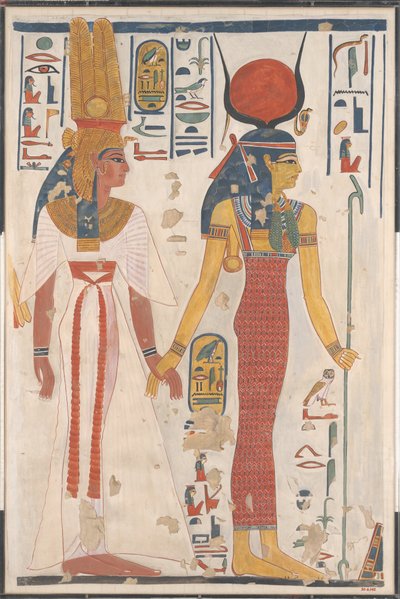 Królowa Nefertari prowadzona przez Izydę, ca. 1279-1213 p.n.e. autorstwa Charles Wilkinson