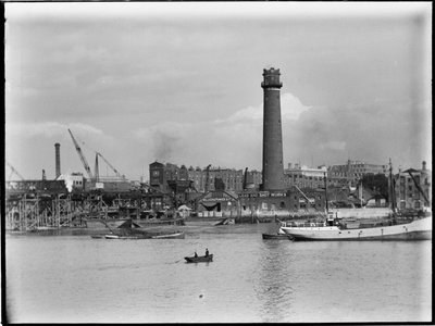 Shot Tower and Lead Works, Belvedere Road, Lambeth, Greater London Authority, 1936. autorstwa Charles William Prickett