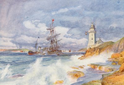 Wejście do portu Falmouth (kolorowa litografia) autorstwa Charles William Wyllie