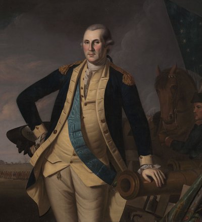 Jerzy Waszyngton w bitwie pod Princeton, c.1779 (olej na płótnie) autorstwa Charles Willson (and workshop) Peale