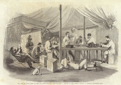 Wojna w Chinach - Namiot XV Punjaubees w Pehtang autorstwa Charles Wirgman