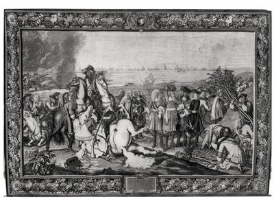 Ludwik XIV (1638-1715) podczas oblężenia Douai, lipiec 1667, warsztat gobelinów autorstwa Charles attr. to Le Brun