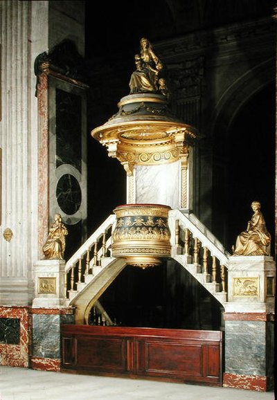 Ambona ze złoconymi figurami Wiary i Nadziei autorstwa Guesdona i Miłosierdzia autorstwa Dumont autorstwa Charles de Wailly