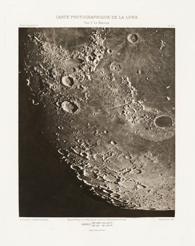 Carte photographique de la lune, planche X.A (Fotograficzna mapa Księżyca, plansza X.A), 7 października autorstwa Charles le Morvan