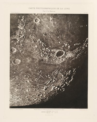 Mapa fotograficzna Księżyca, płyta XVIII, 17 kwietnia autorstwa Charles le Morvan