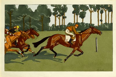 Zestaw czterech grafik - Longchamps i inne rasy, ok.1910 autorstwa Charlotte Ancelin