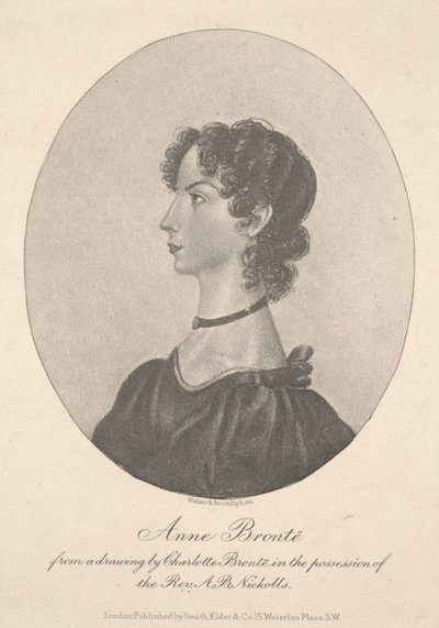 Anne Brontë , grawerowane przez Walkera & Boutall, c.1836-49 (grawerowanie) autorstwa Charlotte Bronte