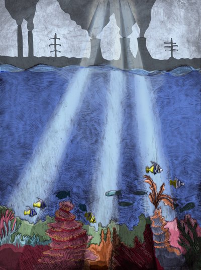 Rafa koralowa, 2013 (trawienie suche i cyfrowe) autorstwa Charlotte Orr