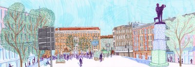 Hermannplatz, 2017 (pędzelki) autorstwa Charlotte Orr