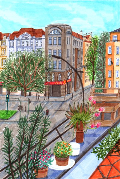 Sonnenallee, Berlin, 2017 (pędzelki) autorstwa Charlotte Orr