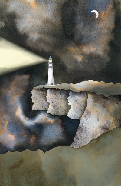 Latarnia morska, 2013 (atrament i cyfra) autorstwa Charlotte Orr